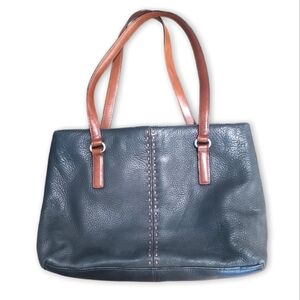 Fossil Leather Hand Bag with Stitch Detail